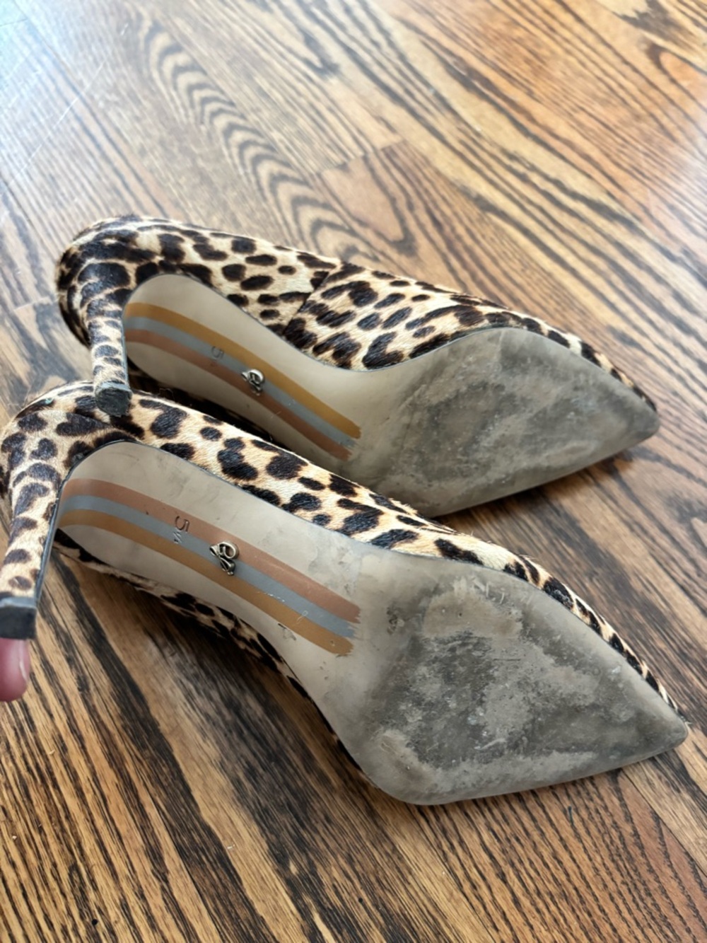 Sam Edelman Leopard Print Pointed Pumps - Brown/Black - Picture 4 of 5